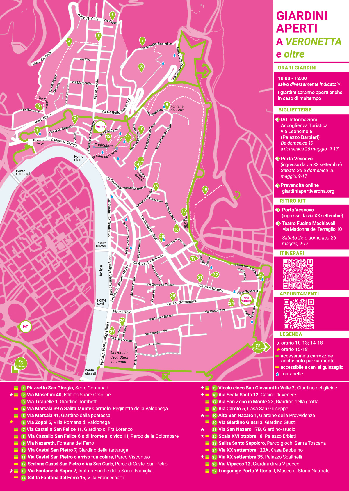 Giardini Apertia a Veronetta e oltre 2024 - Mappa dei giardini
