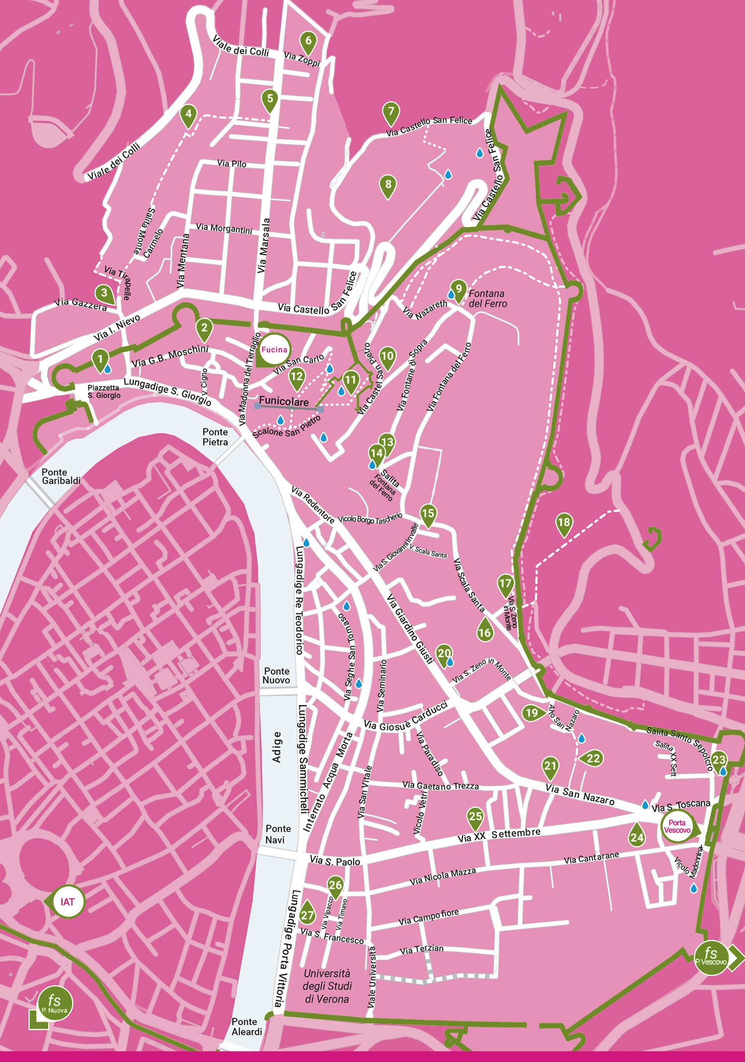 Mappa dei giardini - Giardini aperti a Veronetta e oltre 2024